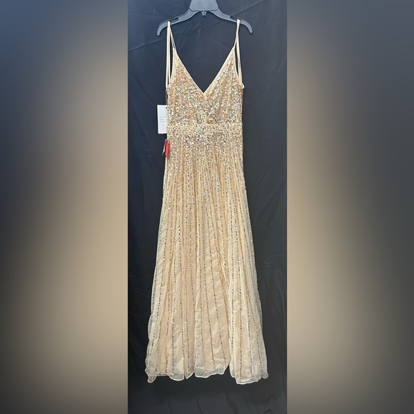 Mac Duggal 10928 NWT SEQUINED SLEEVELESS WRAP OVER A LINE GOWN - Picture 6 of 8